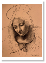 Rivisitazione della Vergine delle Rocce di Leonardo