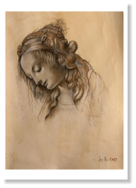 Rivisitazione di studio di testa di Madonna di Leonardo